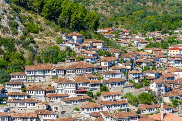 Tradiční Domy Berat Aka Město Tisíce Oken Albánii — Stock fotografie