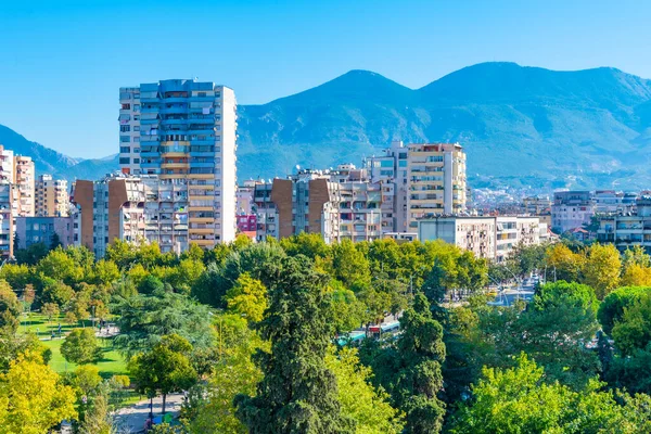 Aerial View Janos Hunyadi Park Tirana Albania — Stock Photo, Image