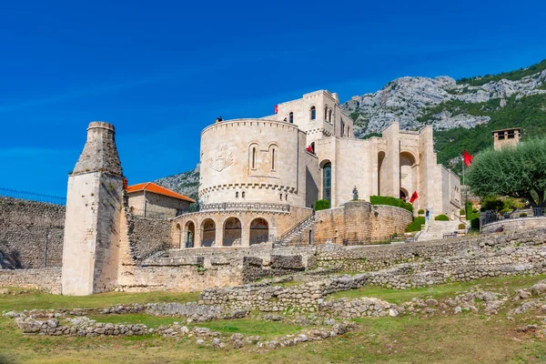 Ruínas Mesquita Fatih Sultan Mehmet Terreno Castelo Kruja Albânia — Fotografia de Stock