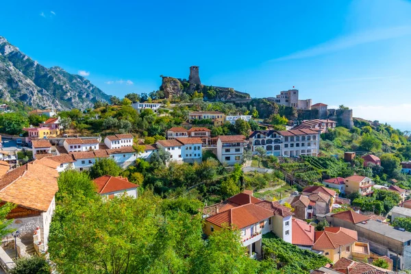 Arnavutluk Kruja Şatosu Çarşısının Hava Manzarası — Stok fotoğraf