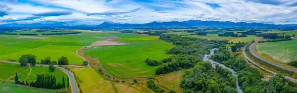 Вид Воздуха Сельский Пейзаж Южного Острова Новой Зеландии — стоковое фото