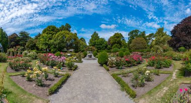 Yeni Zelanda 'daki Christchurch Botanik Bahçesi' nde gül bahçesi