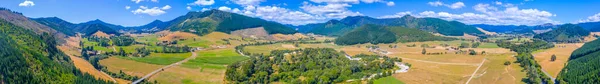 ニュージーランドの南島の田園風景の空中写真 — ストック写真
