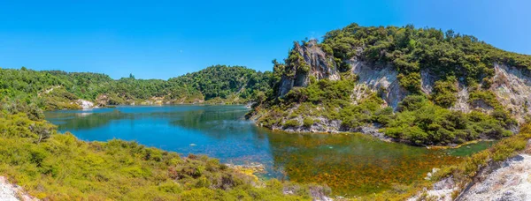 Lago Frigideira Cratera Eco Vale Vulcânico Waimangu New Zealan — Fotografia de Stock