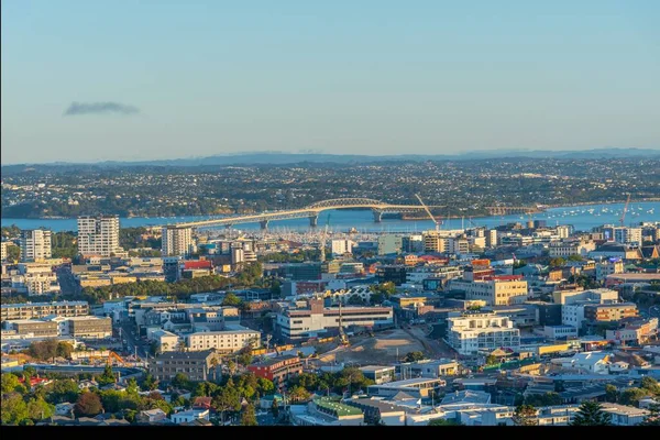 Légi Kilátás Auckland Harbour Híd Mount Eden Zéland — Stock Fotó