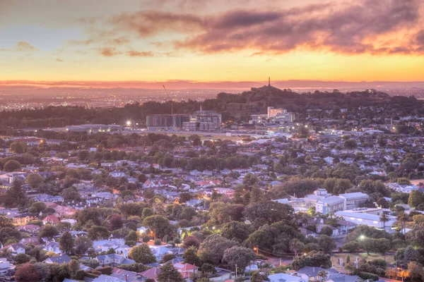 Sunrise Kilátás Külvárosában Auckland Zéland — Stock Fotó