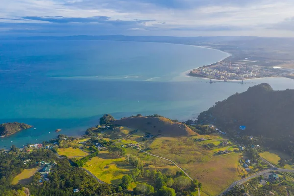 Sonnenuntergang Blick Auf Die Ölraffinerie Marsden Point Neuseeland — Stockfoto