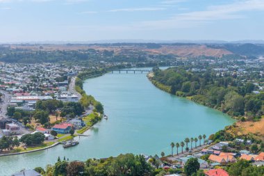 Whanganui, Yeni Zelanda 'nın havadan görünüşü