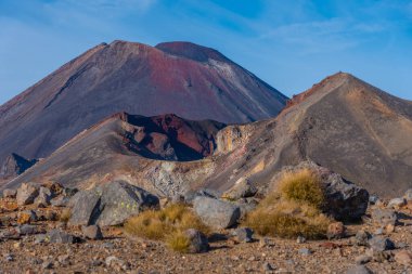 Ngauruhoe Dağı Yeni Zelanda 'daki Tongariro Ulusal Parkı' nda.