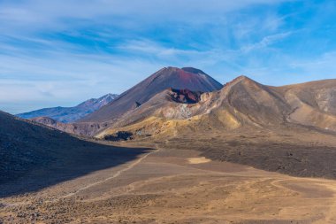Ngauruhoe Dağı Yeni Zelanda 'daki Tongariro Ulusal Parkı' nda.