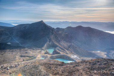 Yeni Zelanda 'daki Tongariro Milli Parkı' nda Zümrüt göl
