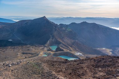 Yeni Zelanda 'daki Tongariro Milli Parkı' nda Zümrüt göl