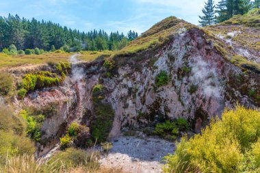 Ay kraterleri - Yeni Zelanda 'da bir jeotermal manzara