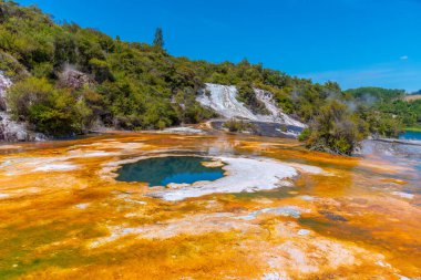 Yeni Zelanda 'daki Orakei Korako' da silikon teraslar