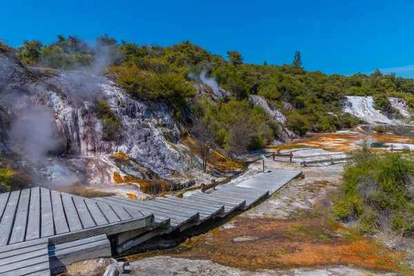 Βεράντες Πυριτίου Στο Orakei Korako Της Νέας Ζηλανδίας — Φωτογραφία Αρχείου