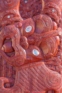 Yeni Zelanda 'daki Rotorua' da Maori heykeli