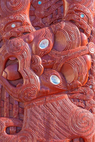 Escultura Maori Rotorua Nova Zelândia — Fotografia de Stock