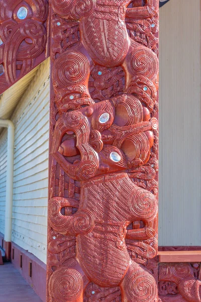 Escultura Maori Rotorua Nova Zelândia — Fotografia de Stock