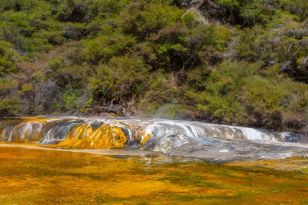 Terrasses Briques Chaudes Dans Vallée Volcanique Waimangu Nouvelle Zélande — Photo