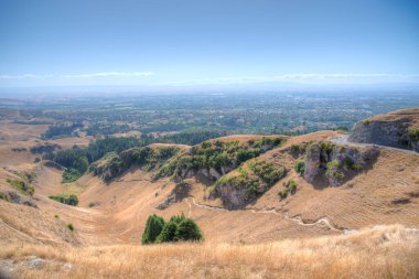 Te Mata Tepesi, Yeni Zelanda 'dan Hastings' in hava görüntüsü