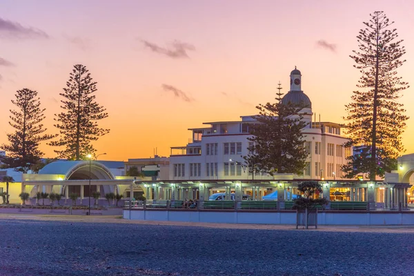 Ночной Вид Исторические Здания Центре Напьера Новая Зеландия — стоковое фото