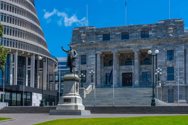 Статуя Ричарда Джона Седдона Зданиях Парламента Новой Зеландии Веллингтоне — стоковое фото