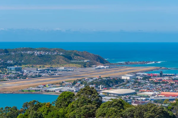 Vista Aérea Del Aeropuerto Internacional Wellington Nueva Zelanda — Foto de Stock