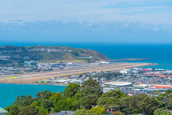 Vista Aérea Del Aeropuerto Internacional Wellington Nueva Zelanda — Foto de Stock