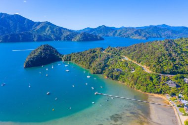 Kraliçe Charlotte 'daki Ngakuta Körfezi Yeni Zeland' in Güney Adası 'nda.