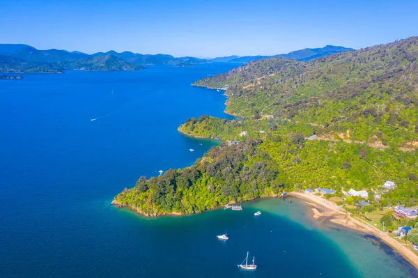 Baie Des Gouverneurs Détroit Reine Charlotte Île Sud Nouvelle Zélande — Photo