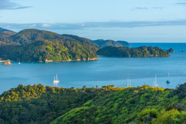 Yeni Zelanda 'daki Abel Tasman Ulusal Parkı' ndaki Torrent Koyu 'nun hava görüntüsü