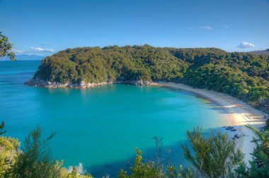Yeni Zelanda 'daki Abel Tasman Ulusal Parkı' nda Te Pêea Körfezi