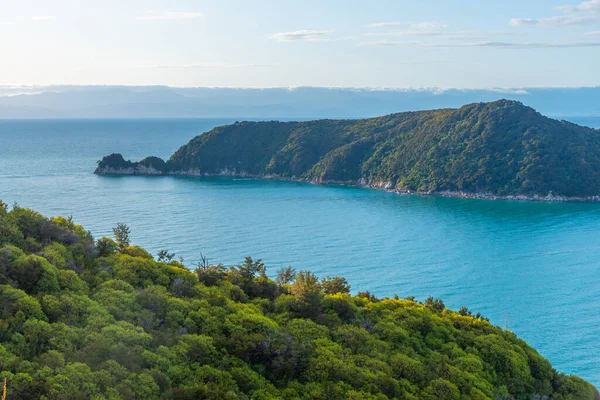 Vue Aérienne Île Adele Parc National Abel Tasman Nouvelle Zélande — Photo