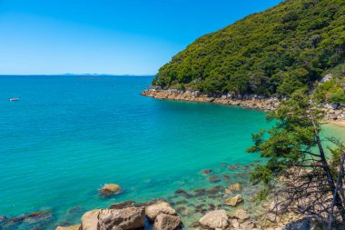 Yeni Zelanda 'daki Abel Tasman Ulusal Parkı' ndaki Medlands plajı