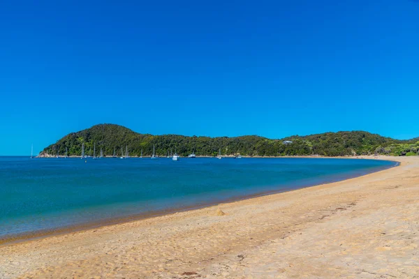 Boats Mooring Torrent Bay Abel Tasman National Park New Zealand — Stock Photo, Image