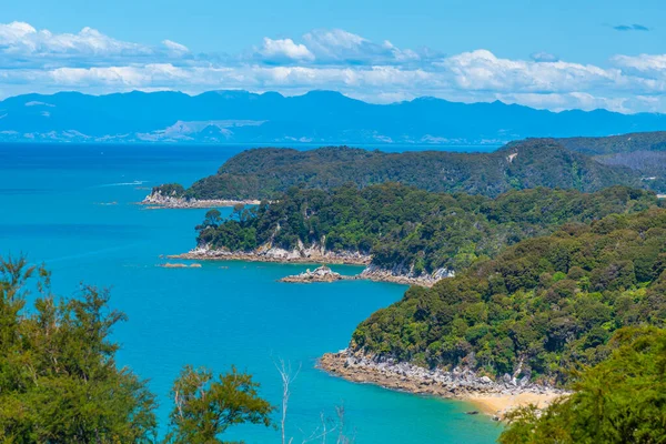 Vue Aérienne Littoral Parc National Abel Tasman Nouvelle Zélande — Photo