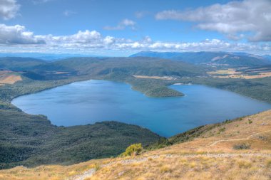 Panorama of lake Rotoiti in New Zealand clipart
