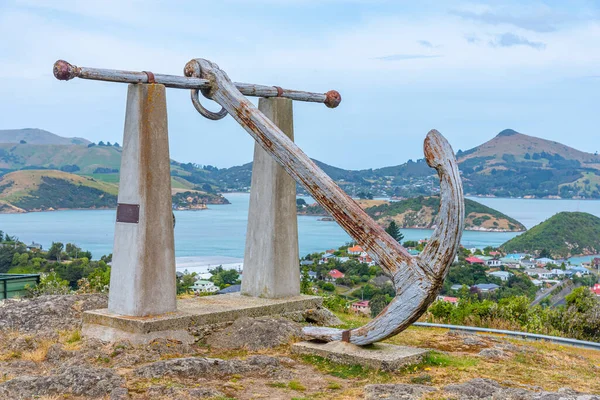 Escultura Ancla Sobre Port Chalmers Nueva Zelanda — Foto de Stock