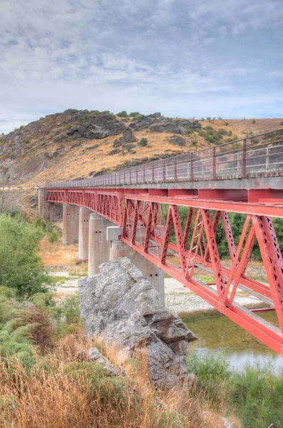 Manuherikia Bridge Central Otago Railway Bicycle Trail New Zealand — 스톡 사진