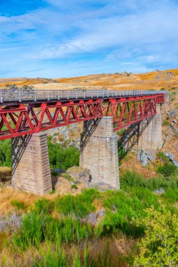 Merkez Otago 'daki Poolburn viyadük Yeni Zelanda' daki bisiklet yolu.
