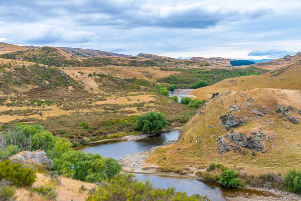 Valle Del Río Taieri Central Otago Carril Carril Bici Nueva —  Fotos de Stock