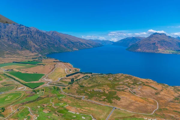 Panorama Lago Wakatipu Nova Zelândia — Fotografia de Stock