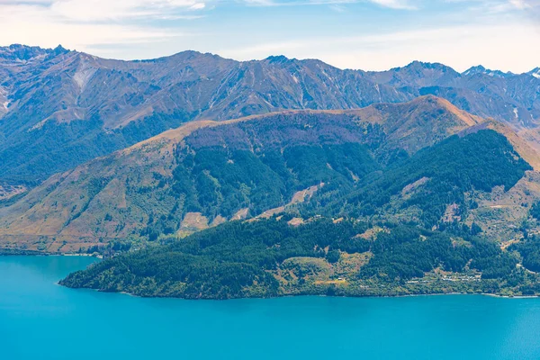 新西兰Wakatipu湖全景 — 图库照片