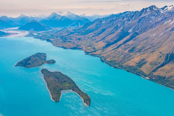 Vista Aérea Glenorchy Lago Wakatipu Nueva Zelanda —  Fotos de Stock