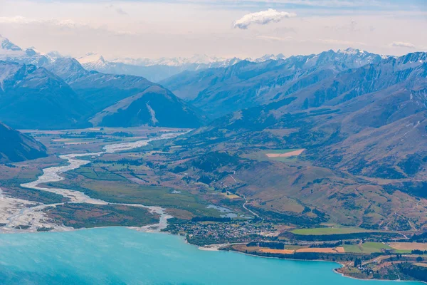 Αεροφωτογραφία Της Glenorchy Στη Λίμνη Wakatipu Στη Νέα Ζηλανδία — Φωτογραφία Αρχείου