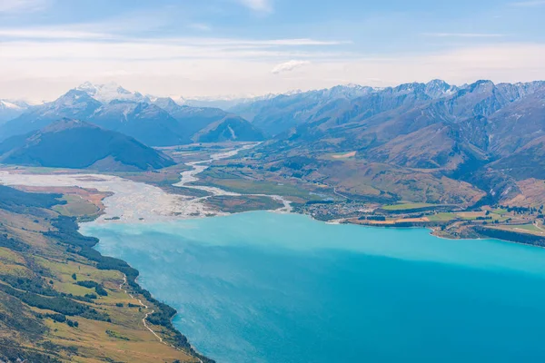 Vista Aérea Glenorchy Lago Wakatipu Nueva Zelanda —  Fotos de Stock