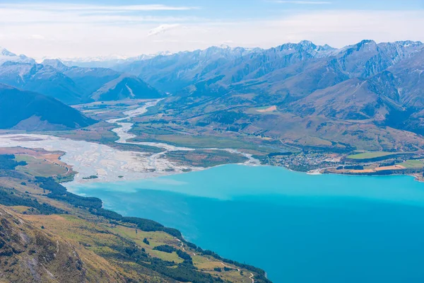 Vista Aérea Glenorchy Lago Wakatipu Nova Zelândia — Fotografia de Stock