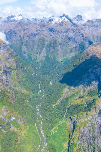 Cleddau Floden Slingrar Sig Genom Södra Alperna Nära Queenstown Nya — Stockfoto