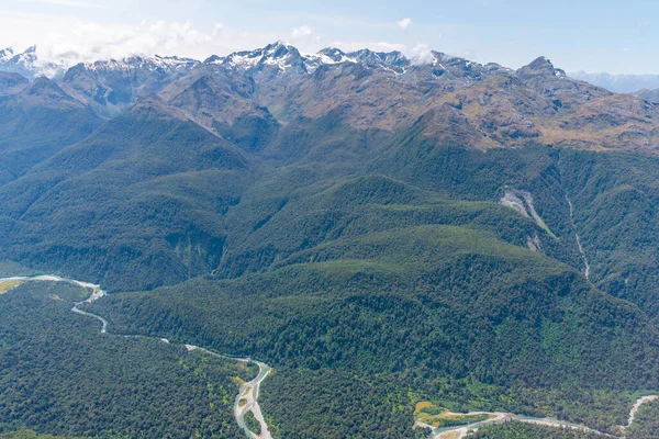 Rzeka Cleddau Przecinająca Południowe Alpy Koło Queenstown Nowej Zelandii — Zdjęcie stockowe