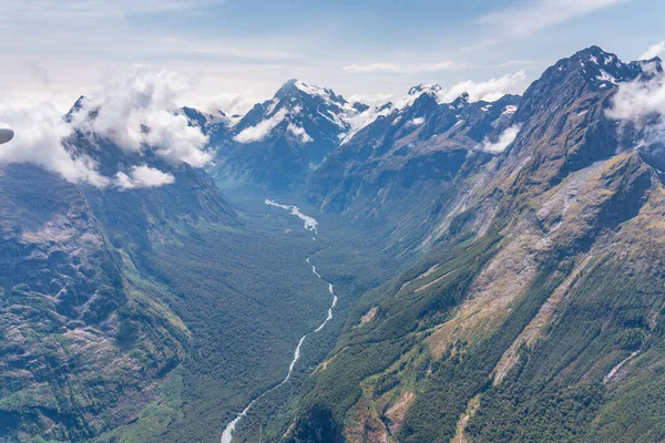 Cleddau Floden Slingrar Sig Genom Södra Alperna Nära Queenstown Nya — Stockfoto